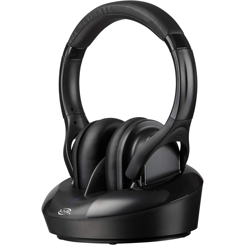 iLive IAHRF79B Wireless RF Headphones + Dock and Transmitter